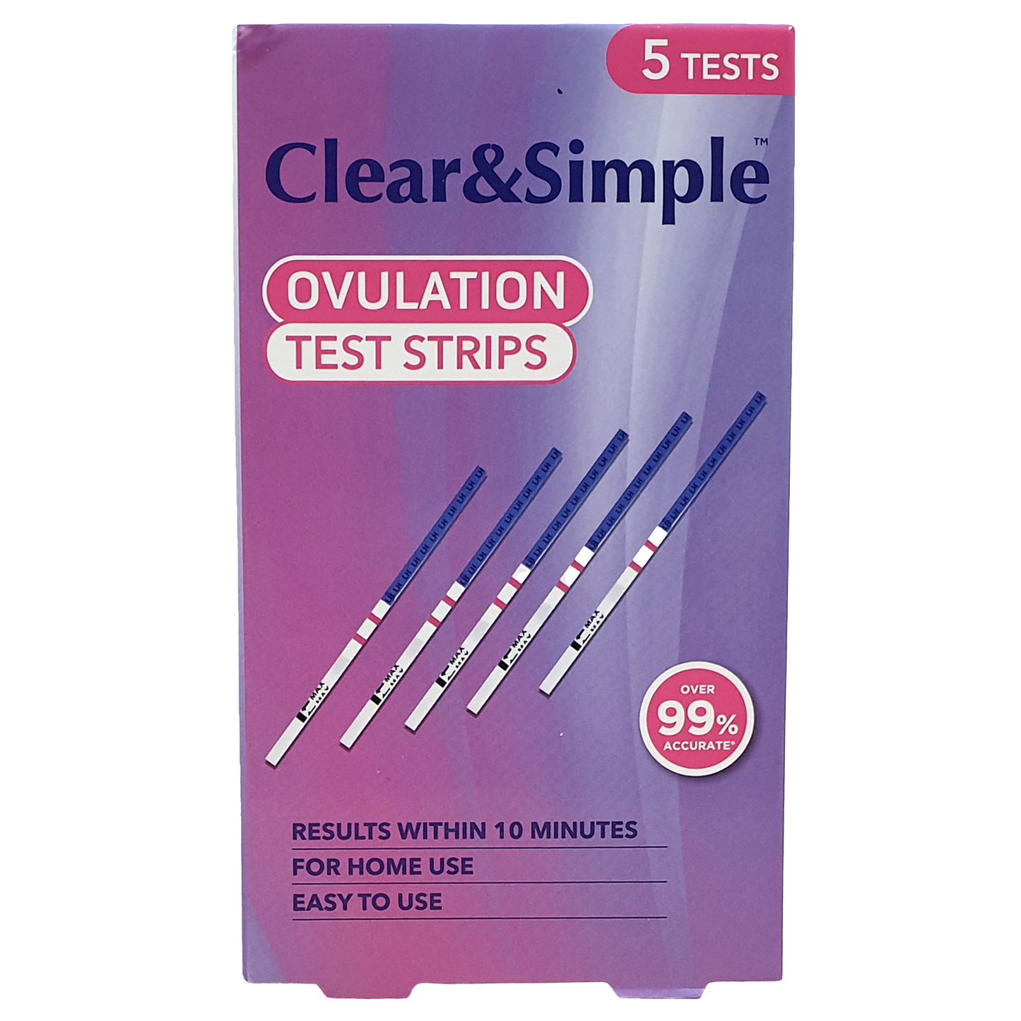 Clear & Simple Ovulation Test Strips x5 - Portrait
